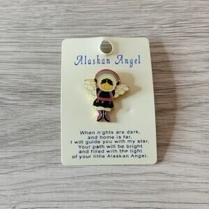 Alaska Native Eskimo Angel Rainbow Lapel Pin Enamel Travel Souvenir